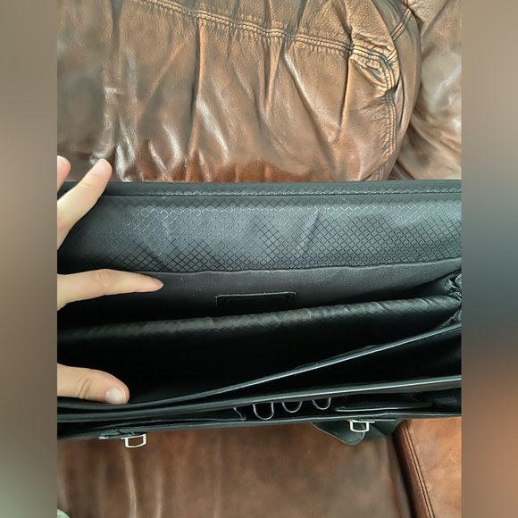 Leather brief case men’s black case - Picture 11 of 14